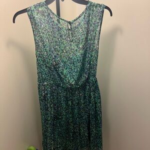 jcrew summer green dress chiffon size 6